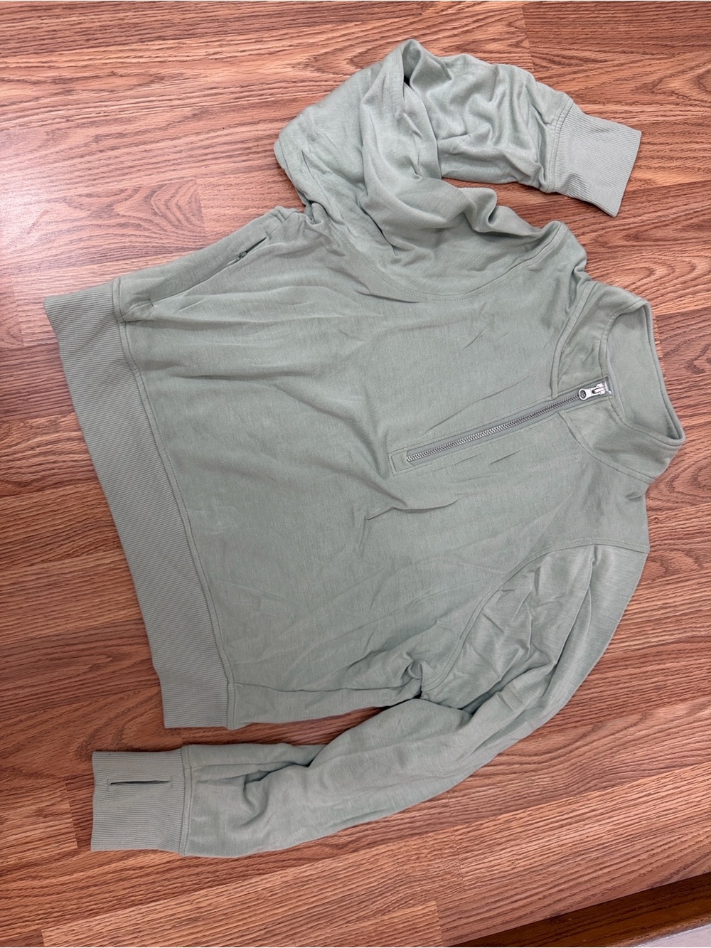 Danskin Women's Sage Green Quarter-Zip Sweater